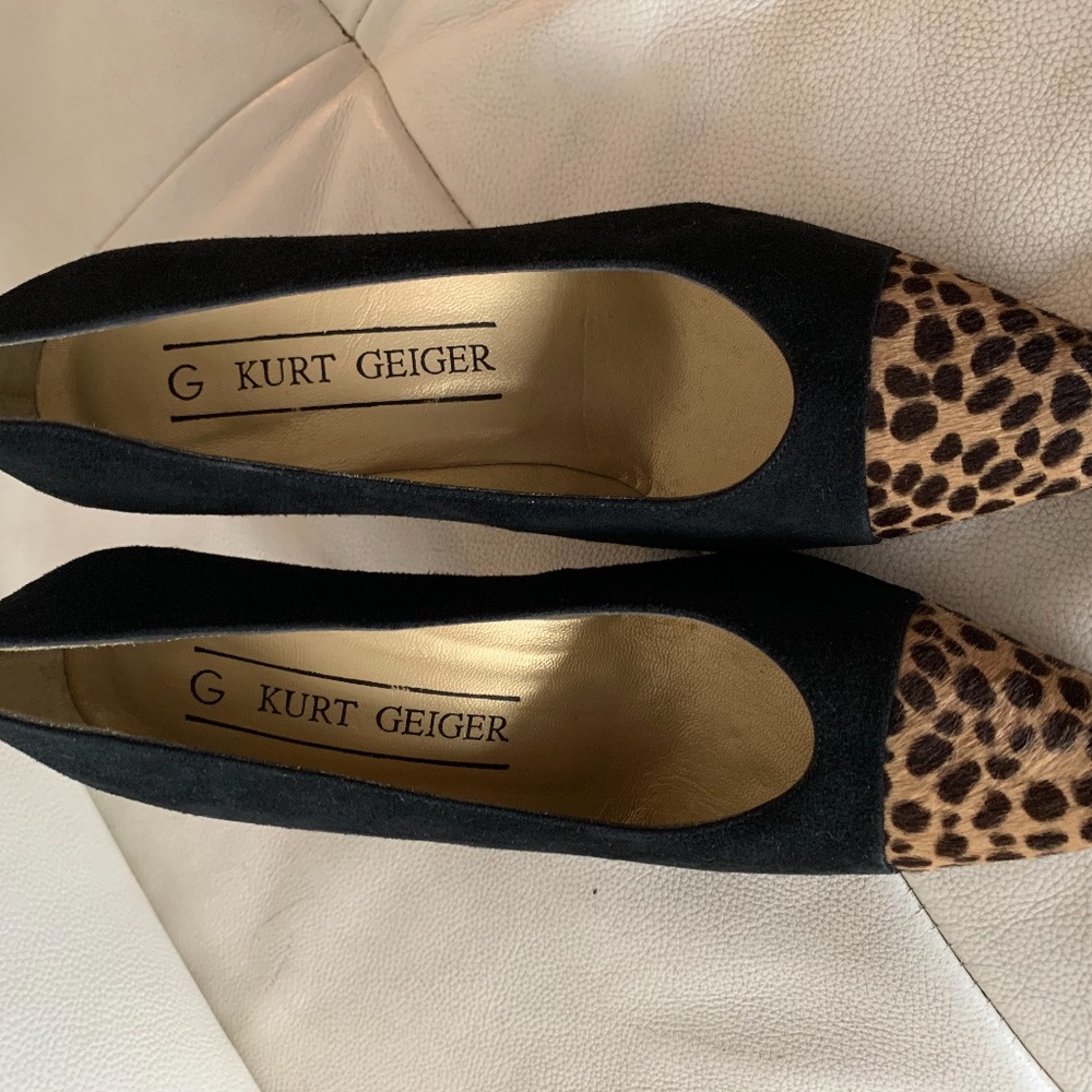 Kurt Geiger suede leopard pump